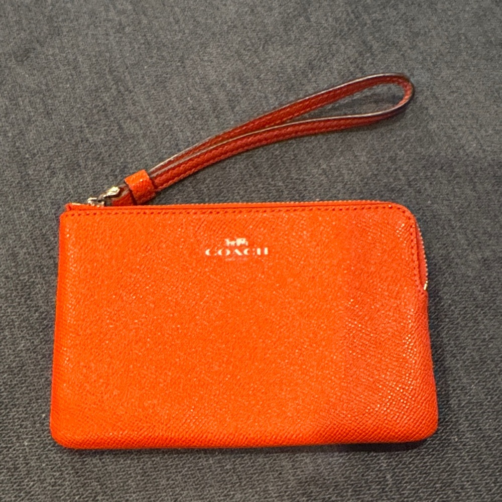 Coach Bright Orange Wristlet